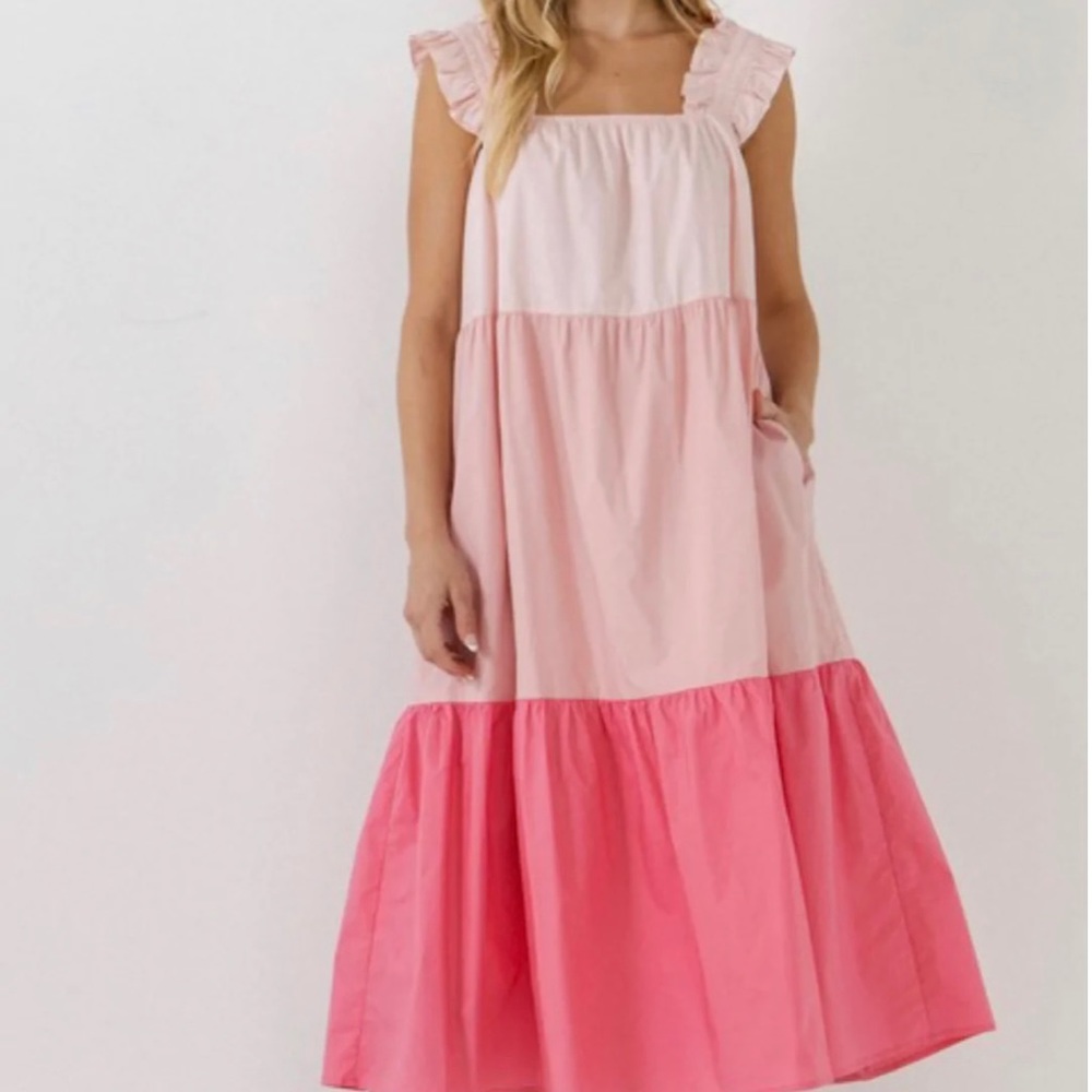 English Factory color block midi dress